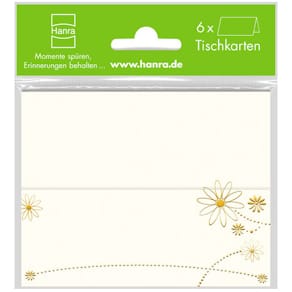 Tischkarte Noname, 6 Stück, weiß, 11,5 x 17 cm