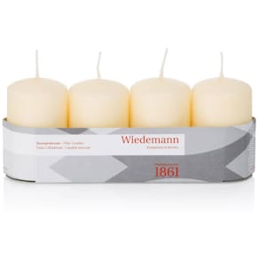 Stumpenkerze Noname, 4 Stück, bisquit, Ø 50 mm, H 80 mm