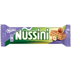 Chocoladereep Milka Nussini, melkchocolade en hazelnoot, 31,5 g