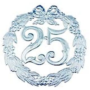 Jubiläumszahl DEMMLER, 25, silber, 24 cm, ohne Draht