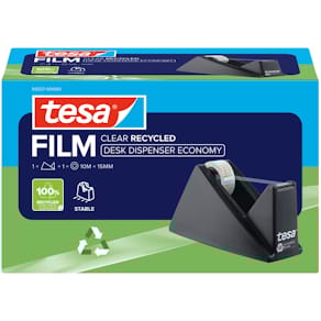 Tischabroller tesa Easy Cut ecoLogo, schwarz, Sparpack + 1 Rolle