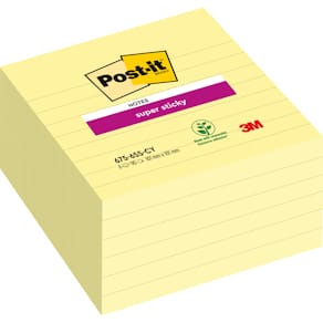 Haftnotizblock Post-it Super Sticky Notes, liniert, 6 St., gelb