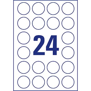 Laseretiketten Avery Zweckform, Ø 40 mm, kristallklar