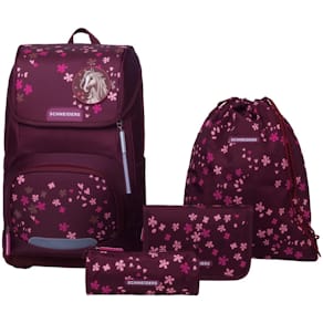 Schultaschenset Schneiders Ergoplus Berry Blossom, dark red
