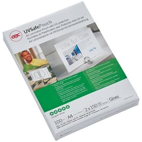 GBC Lamineringslomme UV 150my A4 (100)