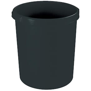 Papiermand Han, kunststof, rond, zwart, 30 l