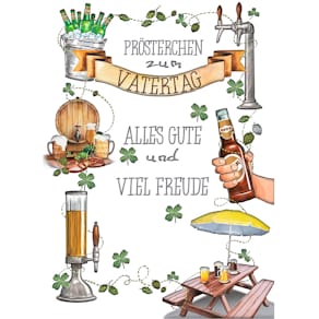 Grußkarte Noname Vatertagskarte, geprägt, inkl. Briefumschlag, "E