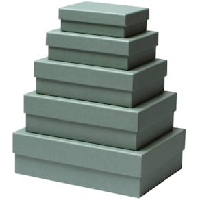 Geschenkkarton Rössler Madeira, grün, rechteckig, 5 Größen, 5er-