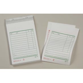 Kasseblok hvid 84x130 mm, 25 stk