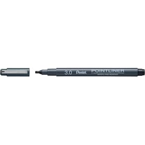 Fineliner Pentel Pointliner S20P, 3 mm, permanent, schwarz