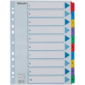Register ESSELTE Mylar A4 1-10 multifärgat