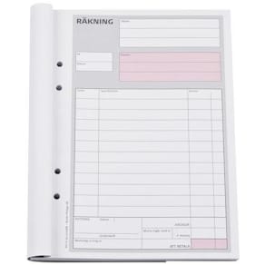 Räkning A5 med kopia, 2x50 blad, 5st