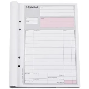 Räkning A5 med kopia, 2x50 blad, 5st