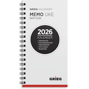 Lommekalender GRIEG Memo 2026 refill