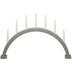 Elljusstake 7 ljus 38,5x59 trä grå/grön
