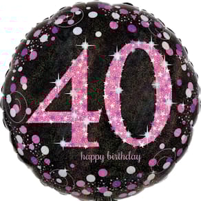 Folienballon Amscan Happy Birthday 40, pink