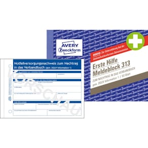 Meldeblock Avery Zweckform 313, A6, 50 Blatt, gelocht, perforiert