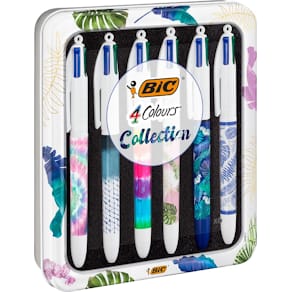 Balpen BIC 4-kleuren Tie-Dye, medium, klassieke kleuren, doos 6