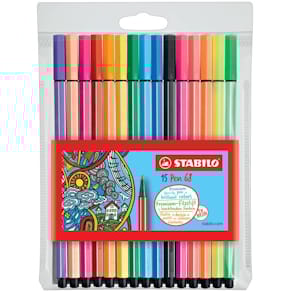 Fasermaler STABILO Pen 68, Etui, 15 Stück