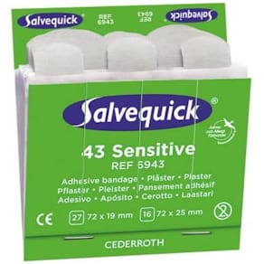 Pflaster Salvequick Sensitiv, 6x, 43 St., Allergiker, weiß