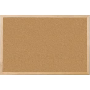 Kurkbord Q-CONNECT, houten frame, 90 x 60 cm