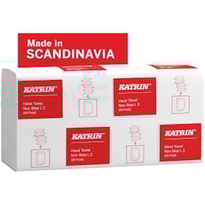 Papirhåndklædeark Katrin Classic, 2-lags hvid 203x320mm, 2250 stk