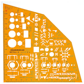 Ausbildungsschablone Rumold 2916 Metall, orange, 155 x 155 mm