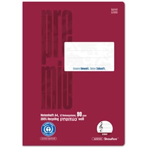 Notenheft Staufen Premio Green, A4, 8 Blatt