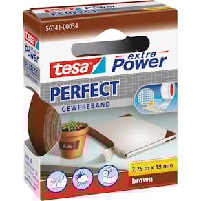 Textieltape tesa extra Power Perfect, ft 19 mm x 2,75 m, bruin