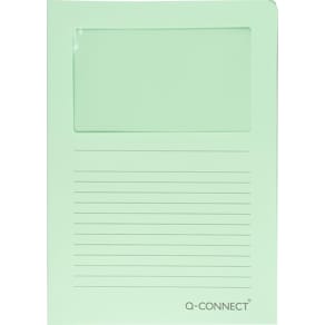 L-map Q-CONNECT met venster, 120 g/m², A4, pak van 100 stuks, FSC