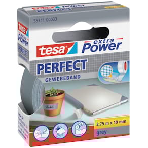 Gewebeband tesa extra Power, grau, 19 mm x 2,75 m