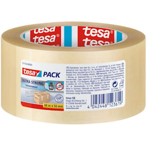 Packtejp TESA Ultra Strong Klar, PVC, 50mm x 66m