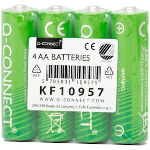 Batterie Q-CONNECT AA/LR6, 4 St., Nordic Swan, grün