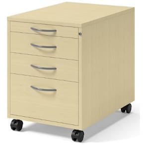 Skrivbordshurts 4 lådor björkfanér