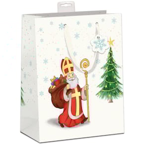 Geschenktragetasche SKORPION Nikolaus, weiß
