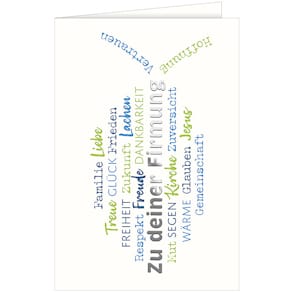 Klappkarte Noname Firmung, geprägt, bunt, inkl. Umschlag