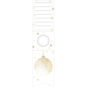 Flaschenanhänger BRAUN + COMPANY Weihnachtskugel, weiß/gold