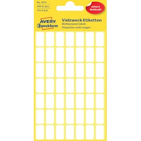 Etiketten Avery Zweckform, wit, 16 x 9 mm, 294 stuks
