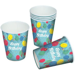 Motivbecher TIB Happy Birthday, 8 Stück