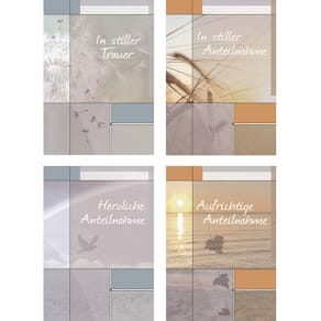 Trauerkarte Noname sortiert, weiß/schwarz, mit Umschlag