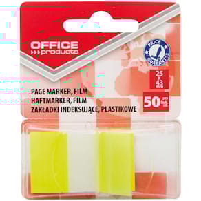 Index Office Products, 43 x 25 mm, blister van 50 tabs, geel