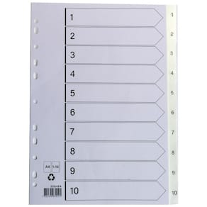 Plastregister A4 1-10 vit