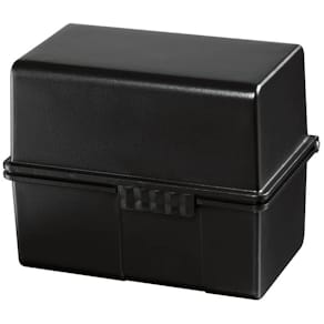 Karteikasten HAN 300ST, schwarz, DIN A8 quer, inkl. Register und 