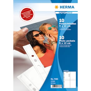 Foto-Sichthülle HERMA Fotophan, 10 x 15 cm hoch, weiß
