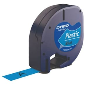 Beschriftungsband DYMO LetraTag, blau/schwarz, 12 mm x 4 m