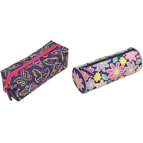 Schlampermäppchen DONAU Neon Flowers & Butterfly, 1 Zipp, sort.