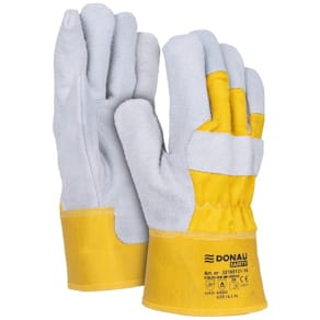 Arbeitshandschuhe Donau, Größe 10,5 (XL), 1 Paar, grau/gelb