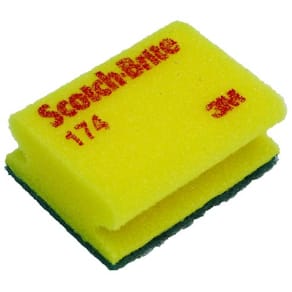 Rengöringssvamp ScotchBrite Grön, slipmedel, 70x95mm, 20/fp