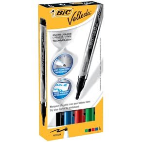 Whiteboardmarker Velleda Liquid Ink Pocket, doos van 4 stuks
