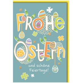 Osterkarte Noname, bunt, 11,5 x 17 cm, inkl. Umschlag